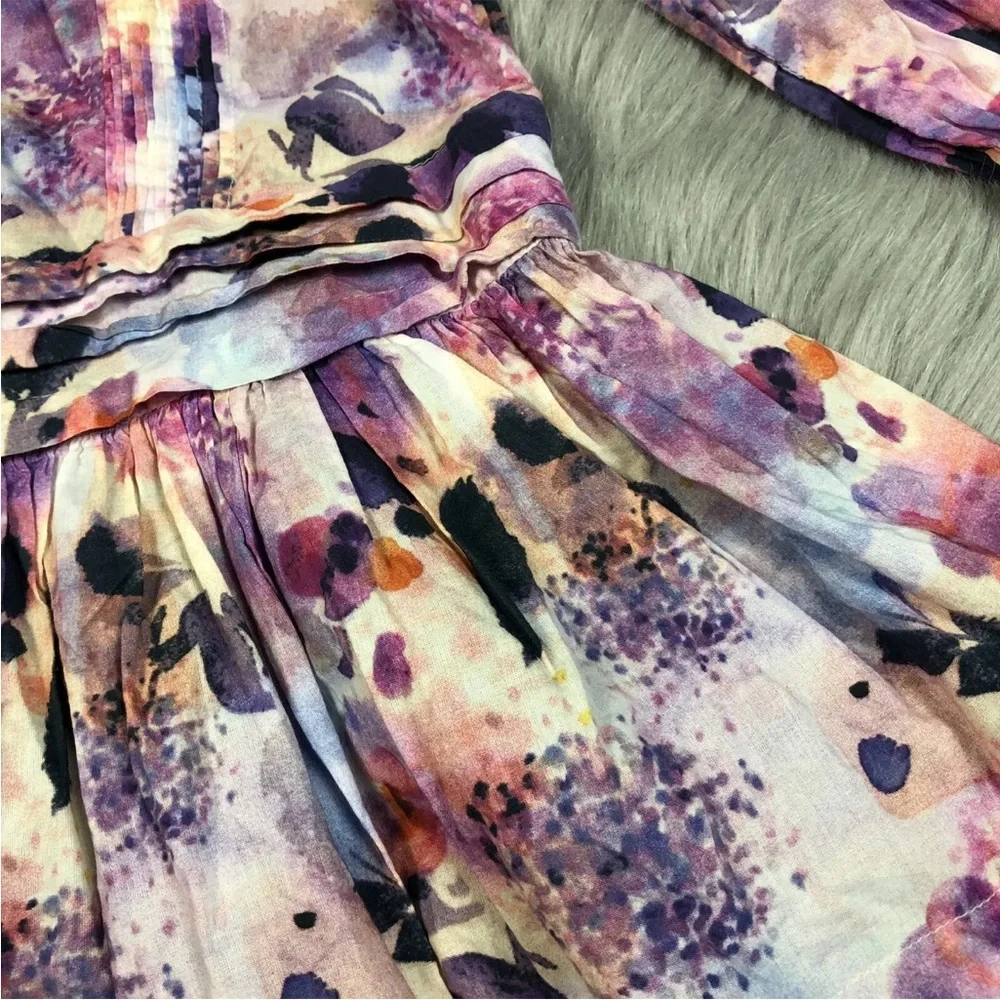 Nellystella 2013 Girls Sz 4 Multicolored Watercolor Floral Pleated Dress